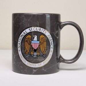 Coffee Mug National Security Agency Marbled Gray Ceramic 11oz Eagle Seal USA